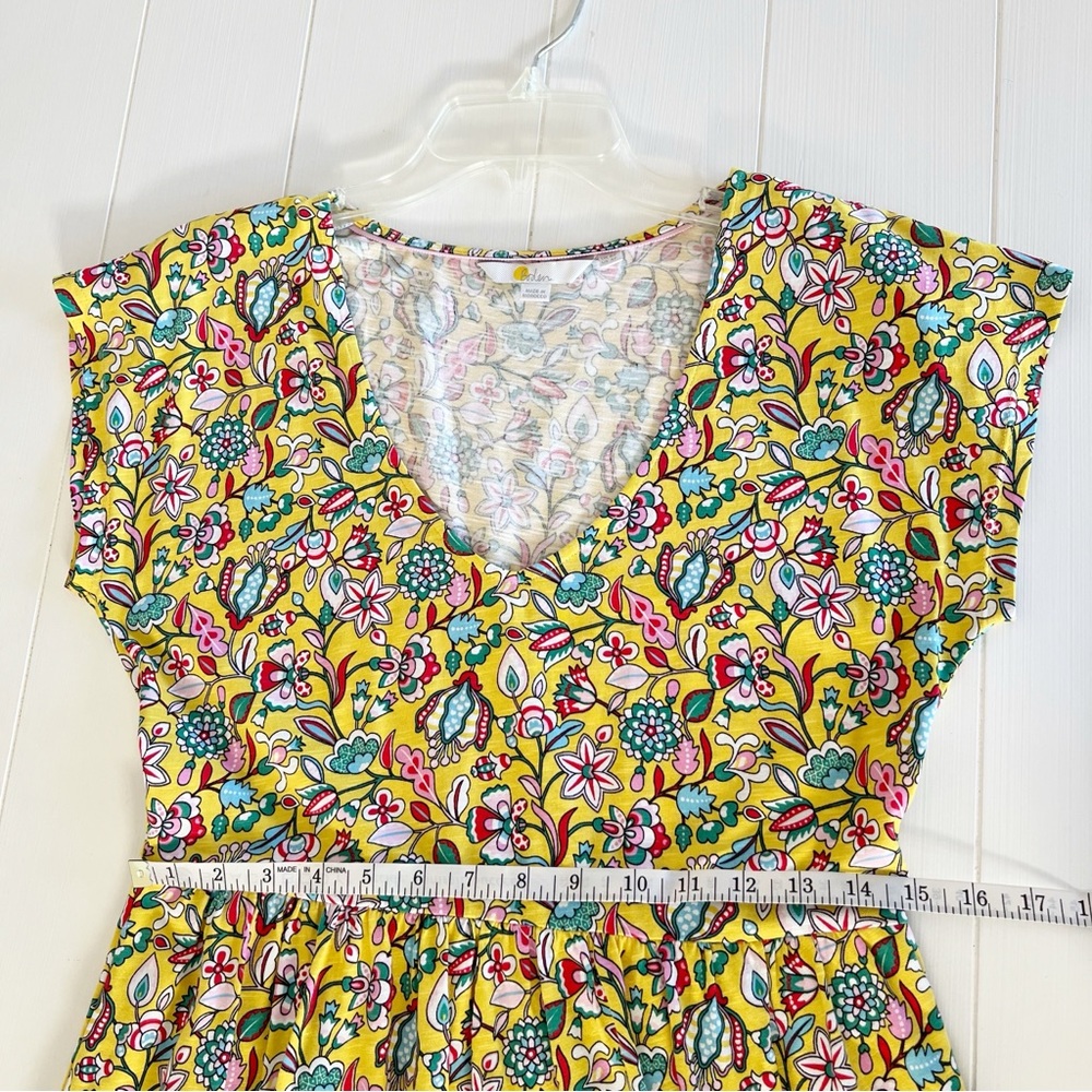 Boden Voop Cotton Tiered Midi Dress Daffodil Kaleidoscopic Floral 4P Boho - Picture 10 of 13